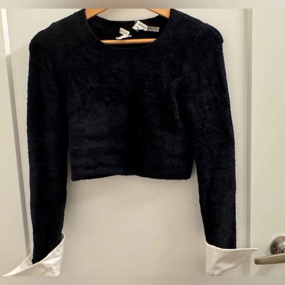 Alice + Olivia Showroom Velvet Crop Top